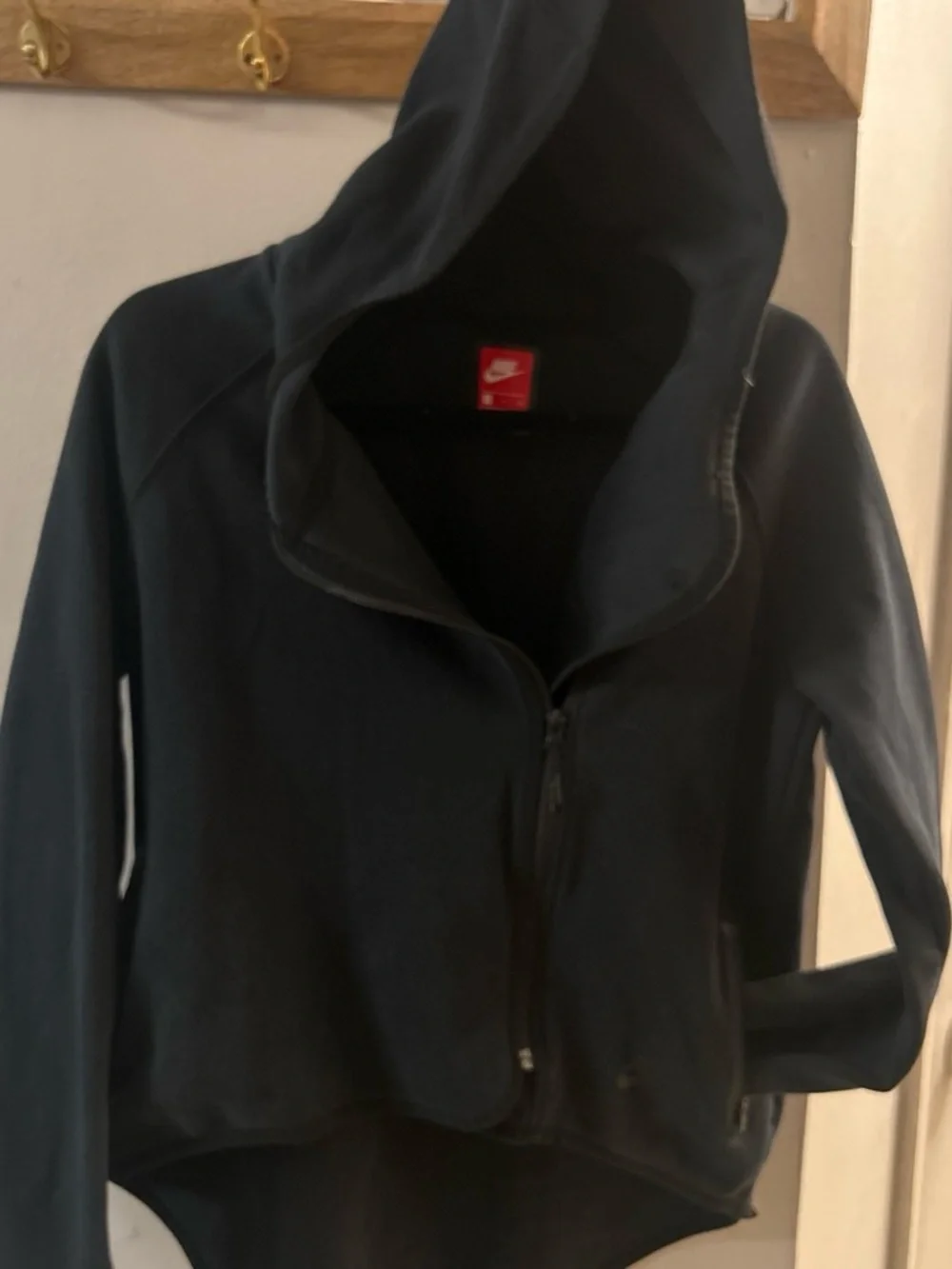 Nike Black Hooded Full-Zip Bomber Jacket